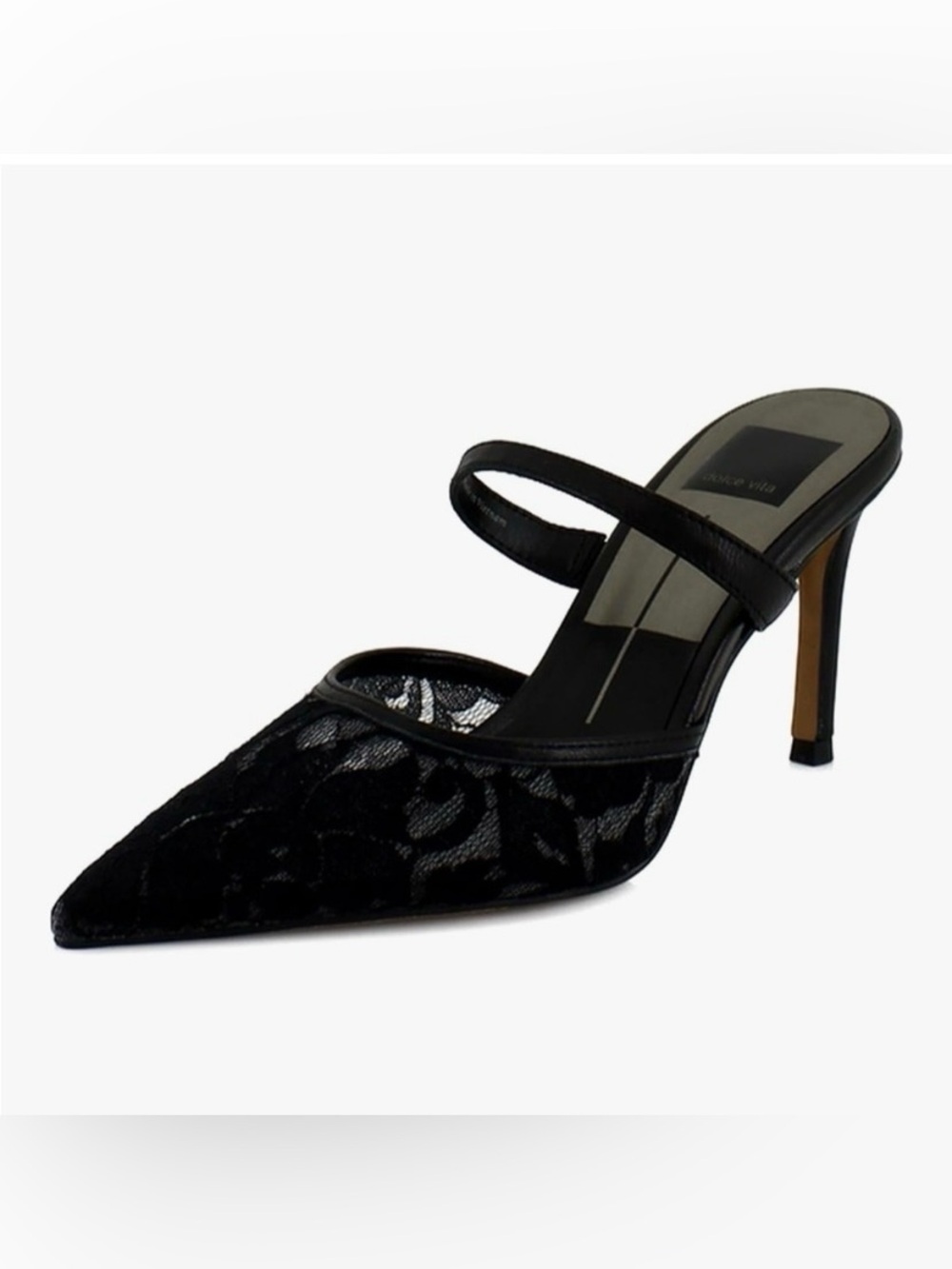 Dolce Vita Katik Pointed Toe Black Lace Heels - Women Size 7